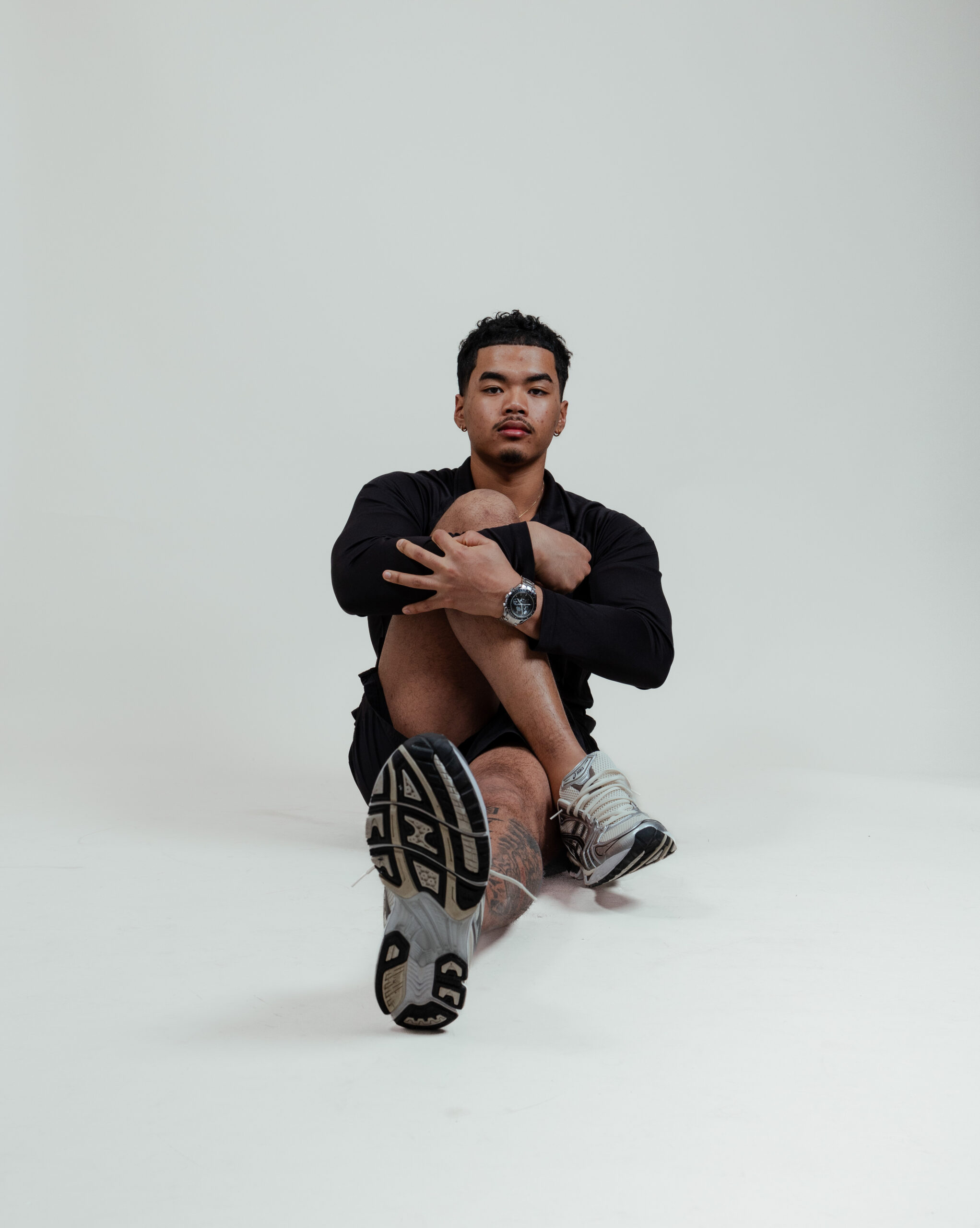 Studio portrait on a white backdrop